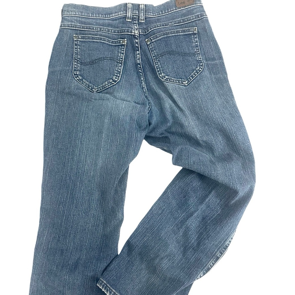 1980s vintage Lee jeans 100% cotton medium wash 8 short cigarette straight - Picture 2 of 6